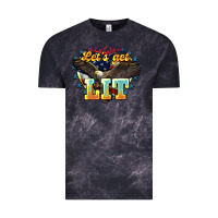 Cloud Black lets get lit america eagle Vintage Tee - NancyCooperArtShop