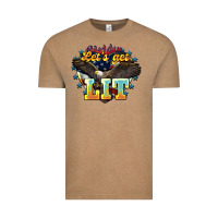 Vintage Coffee lets get lit america eagle Vintage Tee - NancyCooperArtShop