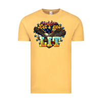 Vintage Mustard lets get lit america eagle Vintage Tee - NancyCooperArtShop