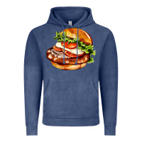 Vintage Denim American hamburger Vintage Hoodie - AdoDesignShop