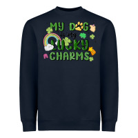 Navy my dog is my lucky charms Heavyweight Sweatshirt - MaliasSmallBusiness