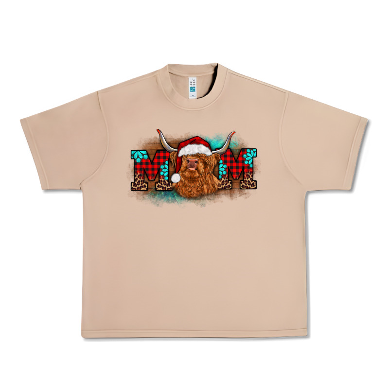 Christmas Mom Highland Cow Urban Heavy Tee by BarkalooDesign | Teevron