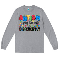 Heather Grey autism seeing the world differently Long Sleeve Tee - MaliasSmallBusiness