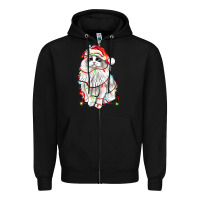 Black christmas ragdoll cat Zipper Hoodie - LillyAllenDesigns