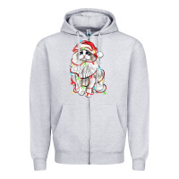 Heather Grey christmas ragdoll cat Zipper Hoodie - LillyAllenDesigns