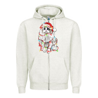 Oatmeal Heather christmas ragdoll cat Zipper Hoodie - LillyAllenDesigns