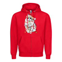 Red christmas ragdoll cat Zipper Hoodie - LillyAllenDesigns