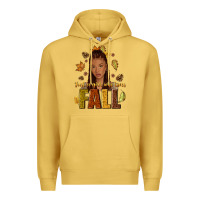 Antique Gold Just a girl who loves Fall afro woman Premium Hoodie - NancyCooperArtShop