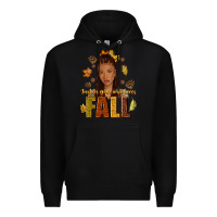 Black Just a girl who loves Fall afro woman Premium Hoodie - NancyCooperArtShop