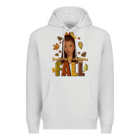 Dove Grey Just a girl who loves Fall afro woman Premium Hoodie - NancyCooperArtShop