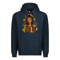 Navy Just a girl who loves Fall afro woman Premium Hoodie - NancyCooperArtShop