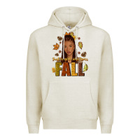 Oatmeal Heather Just a girl who loves Fall afro woman Premium Hoodie - NancyCooperArtShop