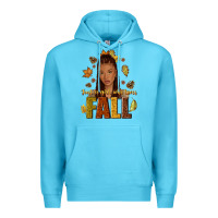 Ocean Blue Just a girl who loves Fall afro woman Premium Hoodie - NancyCooperArtShop