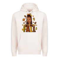 Pale Pink Just a girl who loves Fall afro woman Premium Hoodie - NancyCooperArtShop