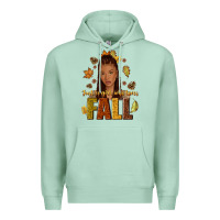 Seafoam Just a girl who loves Fall afro woman Premium Hoodie - NancyCooperArtShop