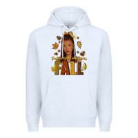 White Just a girl who loves Fall afro woman Premium Hoodie - NancyCooperArtShop