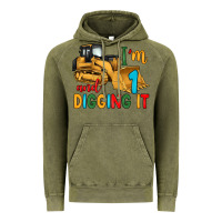 Vintage Olive i'm 1 and digging it Vintage Hoodie - Artiststas