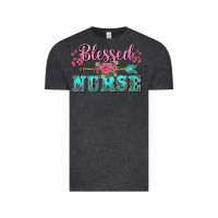 Vintage Black western blessed nurse pink floral arrow Vintage Tee - BarkalooDesign