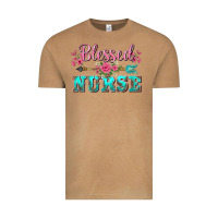 Western Blessed Nurse Pink Floral Arrow Vintage Tee | Teevron