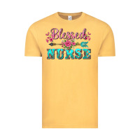 Vintage Mustard western blessed nurse pink floral arrow Vintage Tee - BarkalooDesign
