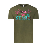 Vintage Olive western blessed nurse pink floral arrow Vintage Tee - BarkalooDesign