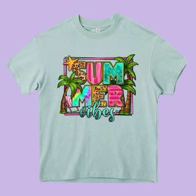 Summer Vibes Heavy Core Tee Designed By Zillion Design Studio