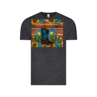 Vintage Black boot cactus sunflower gemstone Vintage Tee - AdoDesignShop