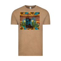 Vintage Coffee boot cactus sunflower gemstone Vintage Tee - AdoDesignShop