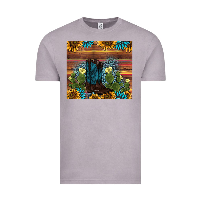 Boot Cactus Sunflower Gemstone Vintage Tee by AdoDesignShop | Teevron