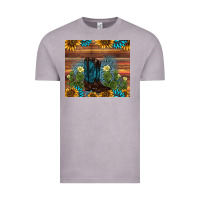 Vintage Zinc boot cactus sunflower gemstone Vintage Tee - AdoDesignShop
