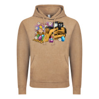 Vintage Coffee easter bulldozer bunny egg leopard Vintage Hoodie - Artiststas
