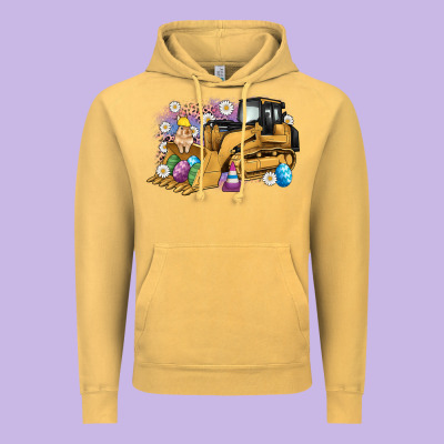 Easter Bulldozer Bunny Egg Leopard Vintage Hoodie Designed By Artiststas