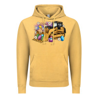 Vintage Mustard easter bulldozer bunny egg leopard Vintage Hoodie - Artiststas