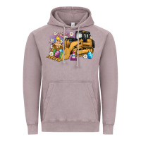 Vintage Zinc easter bulldozer bunny egg leopard Vintage Hoodie - Artiststas