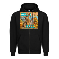 Black Hello Fall Zipper Hoodie - LillyAllenDesigns