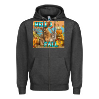 Charcoal Heather Hello Fall Zipper Hoodie - LillyAllenDesigns