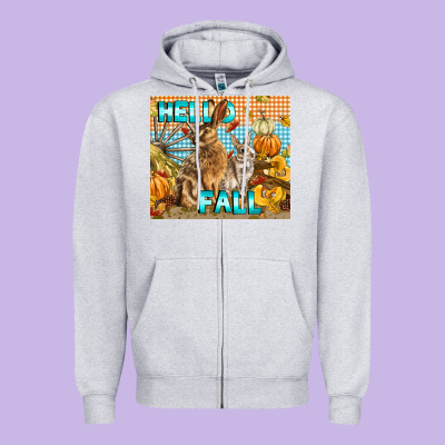 Hello Fall Zipper Hoodie Designed By Lillyallendesigns