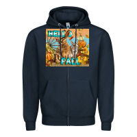 Navy Hello Fall Zipper Hoodie - LillyAllenDesigns