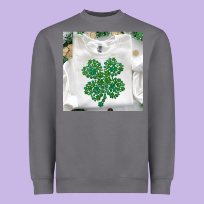Shamrock Patterned Clothing Heavyweight Sweatshirt Designed By Maliassmallbusiness