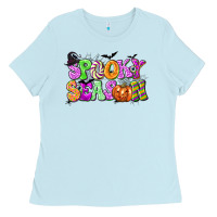 Baby Blue Spooky Season Ladies Tee - texasbilliewilder