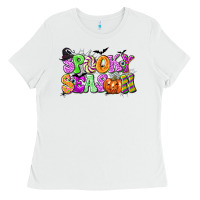 White Spooky Season Ladies Tee - texasbilliewilder
