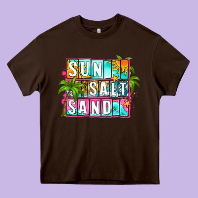 Sun Salt Sand Summer Heavy Core Tee Designed By Zillion Design Studio