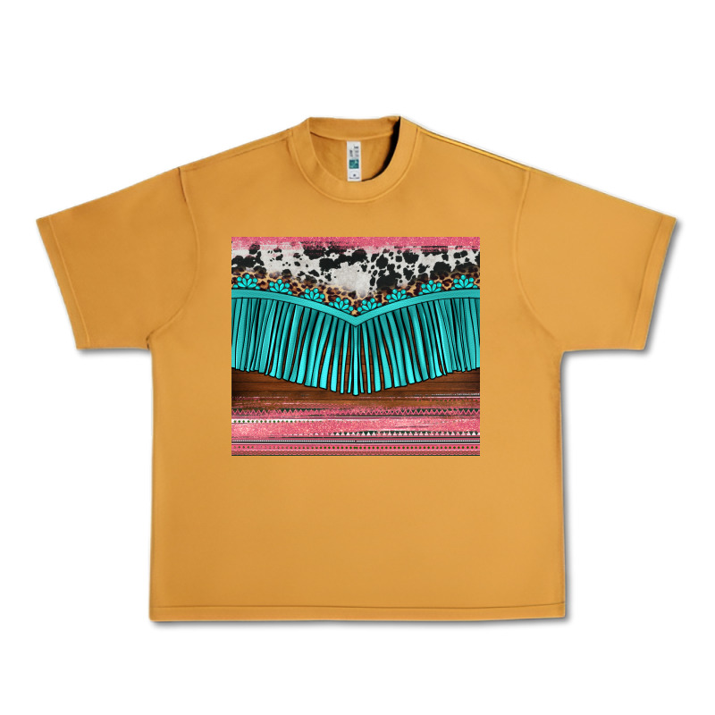 Western Fringe Cowhide Leopard Urban Heavy Tee by BarkalooDesign | Teevron