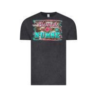 Vintage Black western blessed nurse pink floral arrow  background Vintage Tee - BarkalooDesign