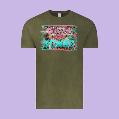Western Blessed Nurse Pink Floral Arrow  Background Vintage Tee Designed By Barkaloodesign