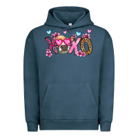 Pigment Midnight Navy xoxo cow valentine's day Urban Hoodie - OliviaCreatesArt