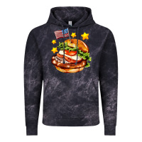 Cloud Black american flag and hamburger Vintage Hoodie - AdoDesignShop