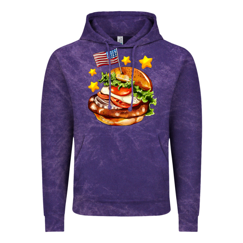 American Flag And Hamburger Vintage Hoodie by AdoDesignShop | Teevron
