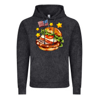 Vintage Black american flag and hamburger Vintage Hoodie - AdoDesignShop