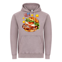 Vintage Zinc american flag and hamburger Vintage Hoodie - AdoDesignShop